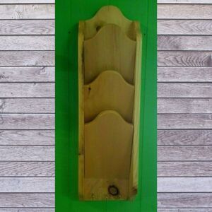 Wooden Mail & Key Organizer Bill Letter Vertical Handmade USA Wall Mount Storage